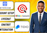 install intercom chatbots, zoho chatbot in sales iq and  tidio live chat